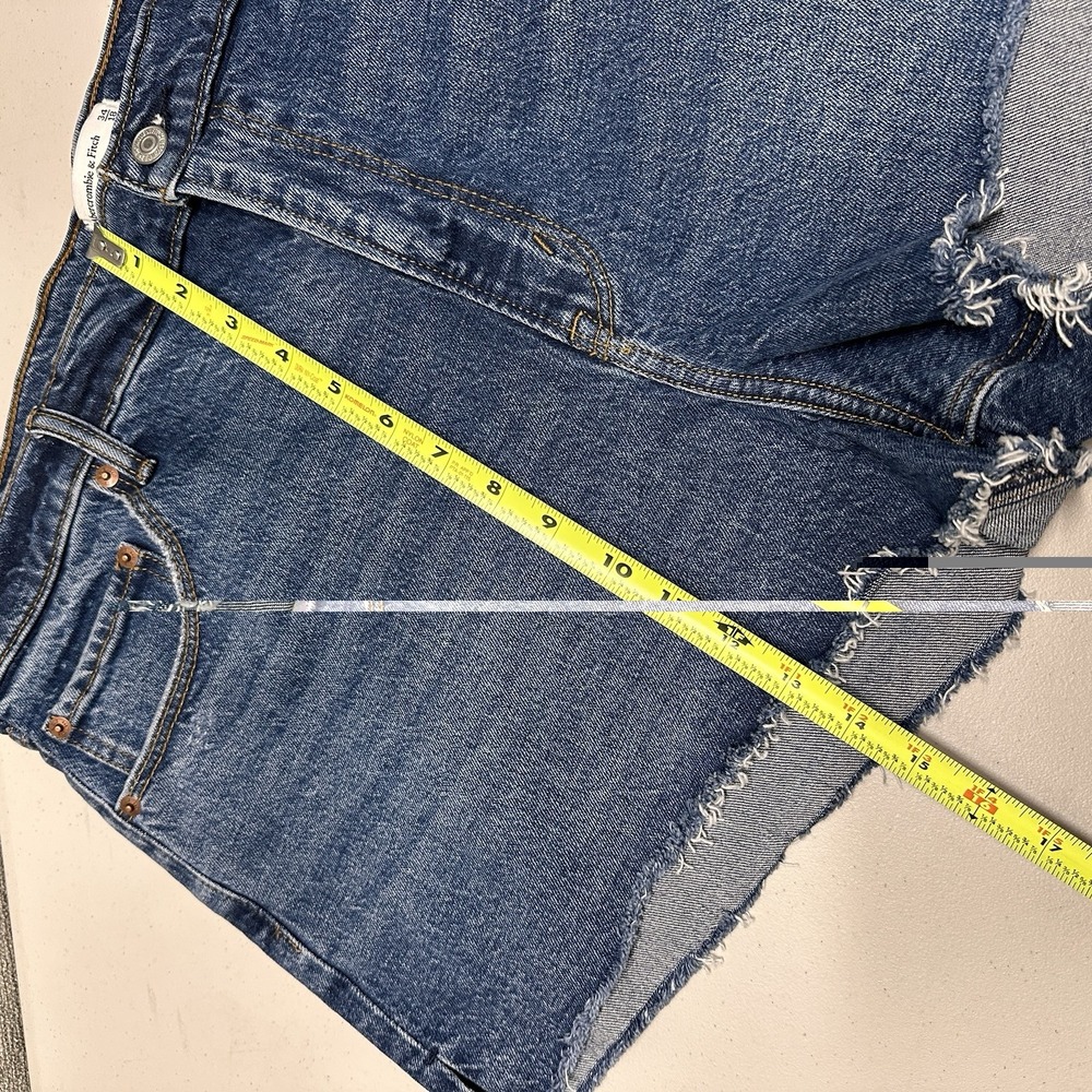 Abercrombie & Fitch The Mom Short High Rise Blue Denim 34/18 NWT Retail $59 - Picture 10 of 12